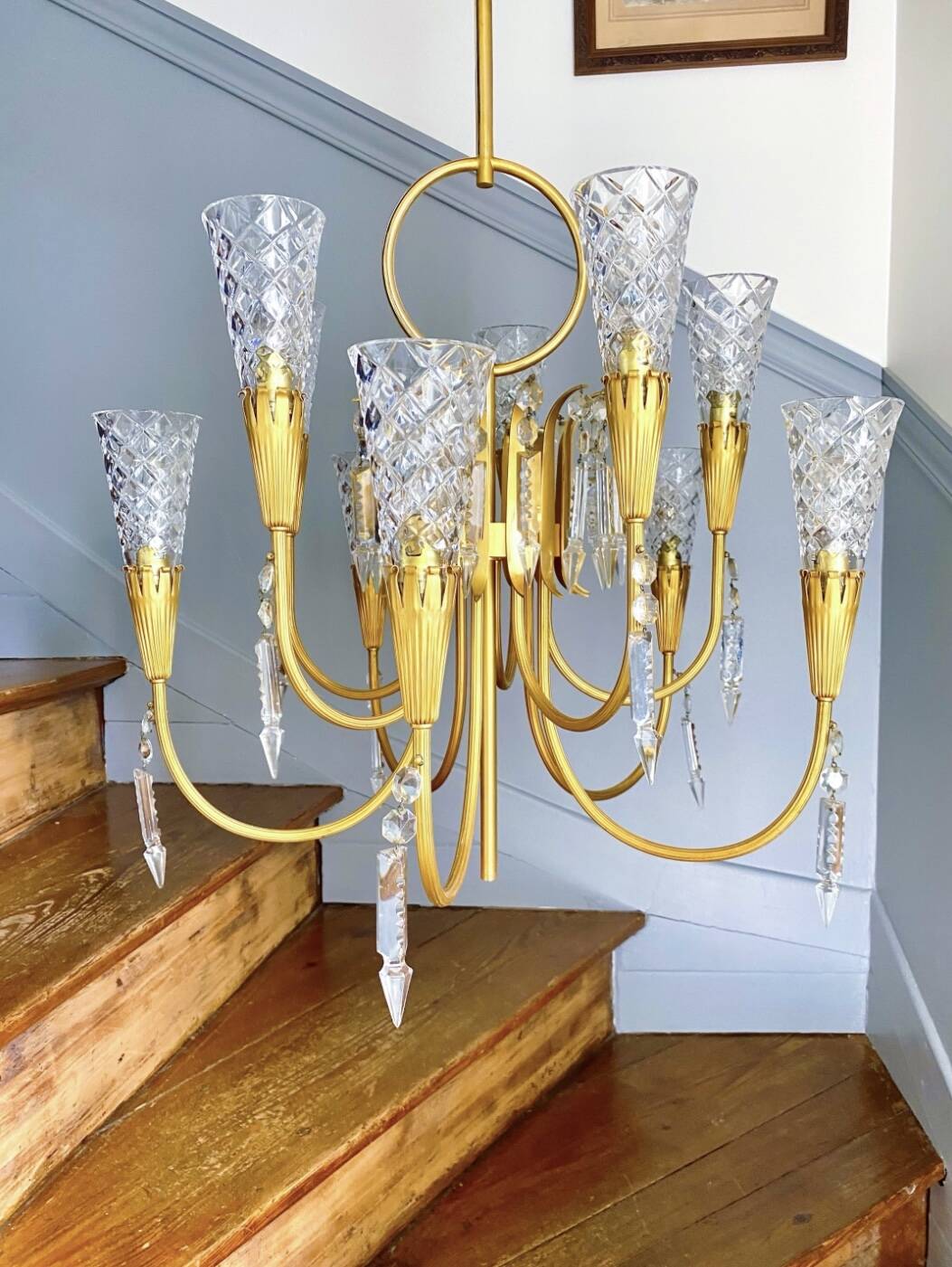 Vintage crystal pendant chandelier