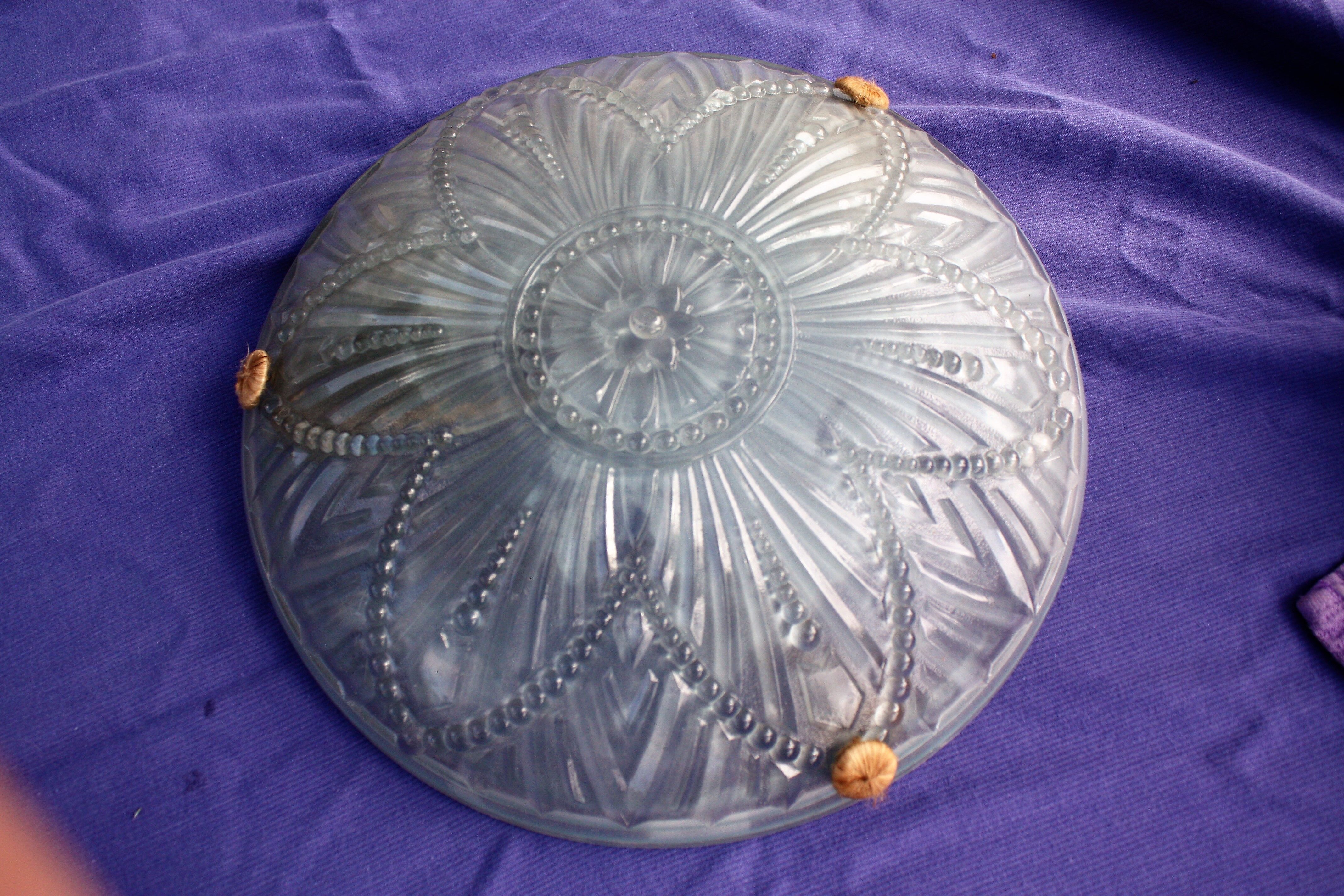 Molded glass basin chandelier