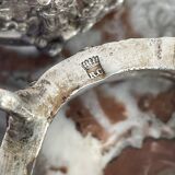 Antique, pair of salerons, silver plated, goldsmith hallmark, putti decoration, grape