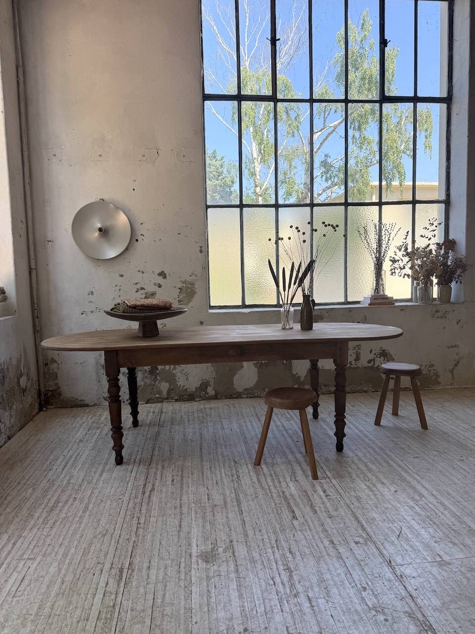 Oval farmhouse table 250cm pine