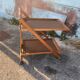 Folding rolling dessert trolley service table