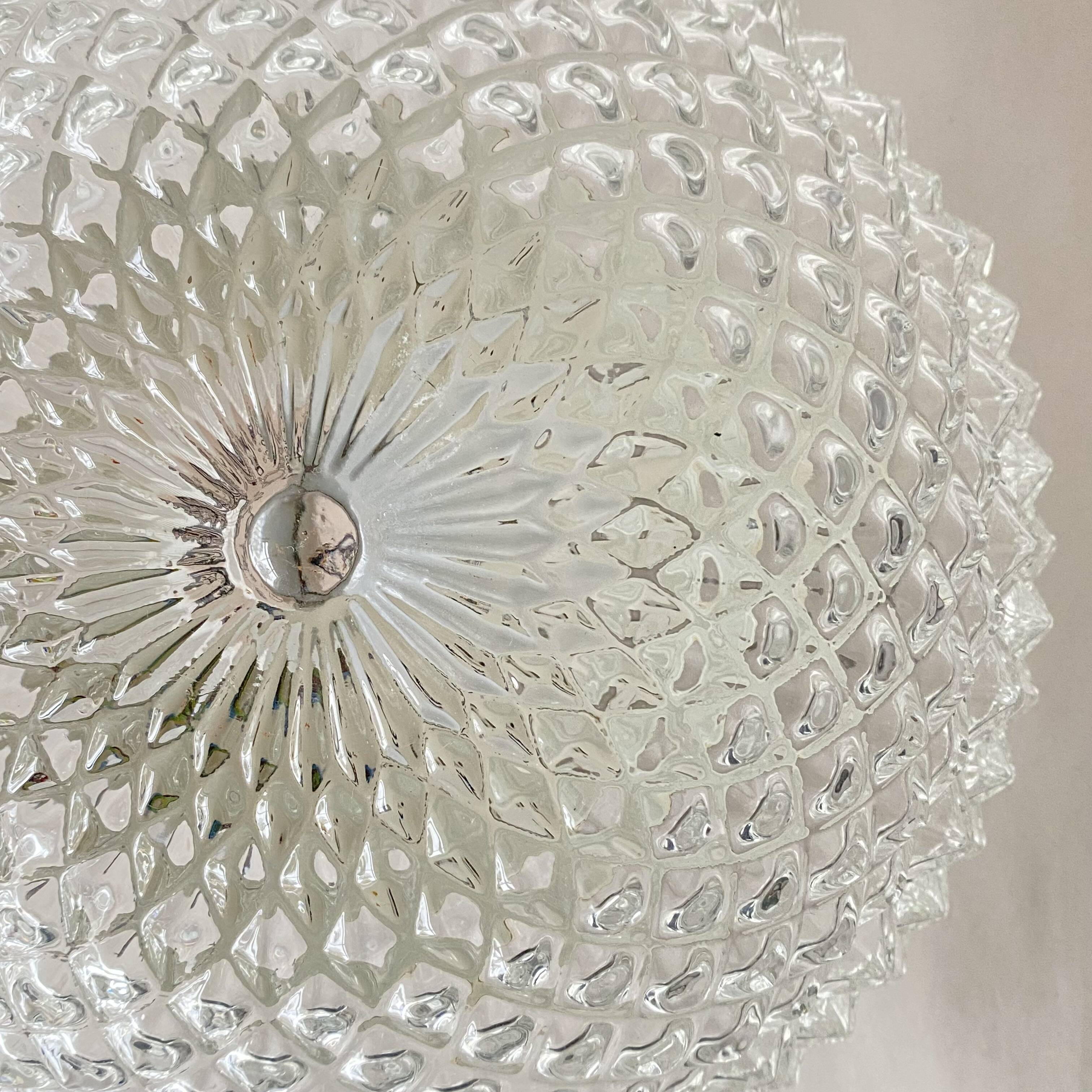 Small wall light ceiling light thick glass 1970 1980 LAMP-7419