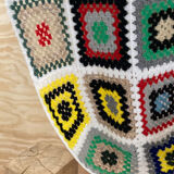 Plaid patchwork chair armchair flower wool vintage