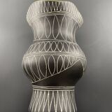Jean de LESPINASSE (1896-1979). Bell-bottomed vase with corolla neck in glazed ceramic