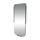 Miroir suédois Grace rare avec décor gravé de la chasseresse Diane et des cerfs.