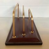 Mail rack brass garnet leather ILG Belgium