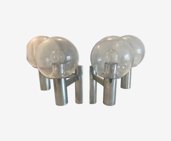 Paire d'appliques doubles Sciolari vintage