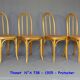 Set of 4 THONET chairs No. A 738 from 1920, caned - bistro -