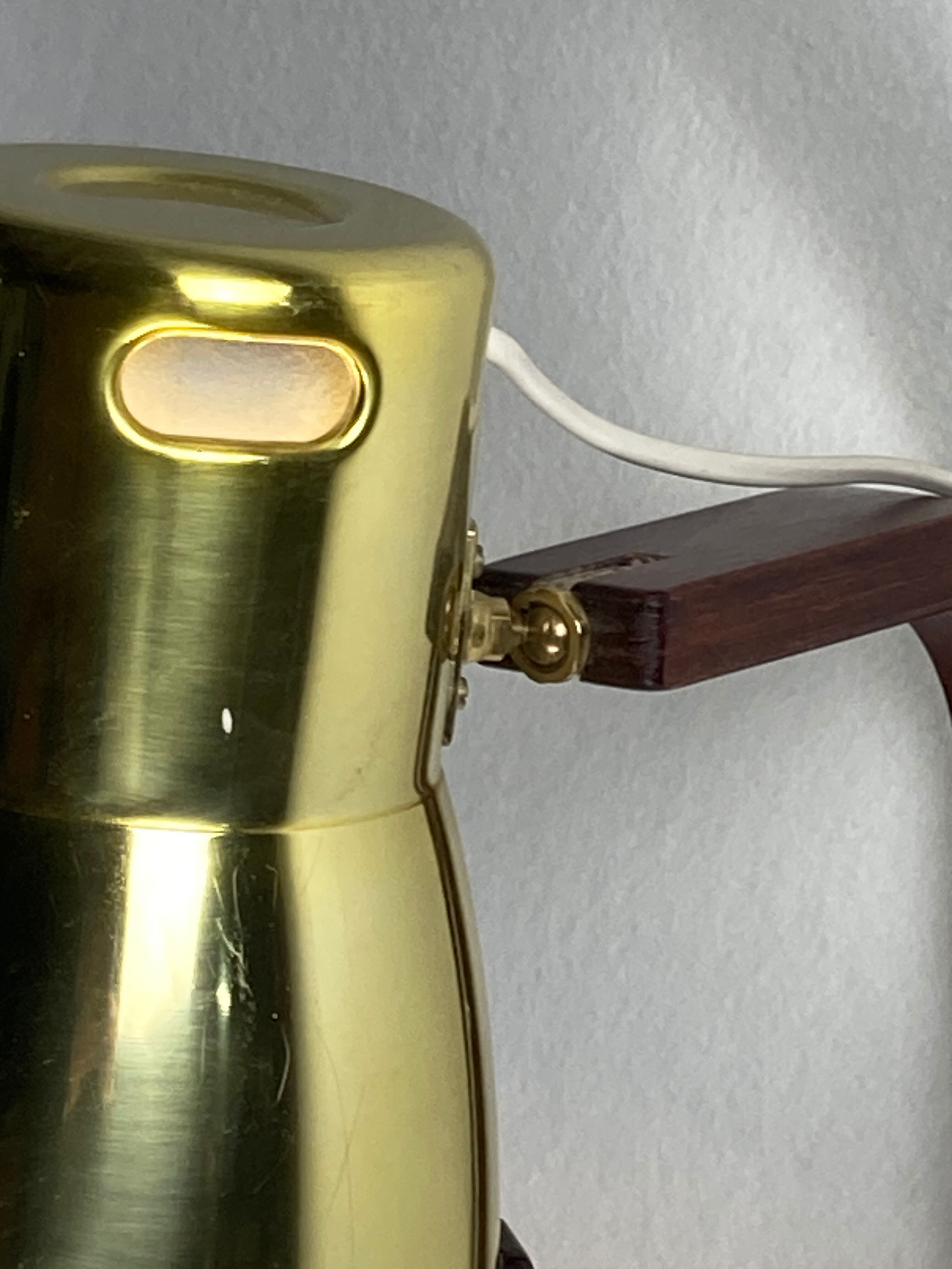 Teak brass wall sconce by hans agne jakobsson, sweden 1960s model v488