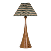 Turned wood lamp