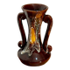 Orange and brown Vallauris vase