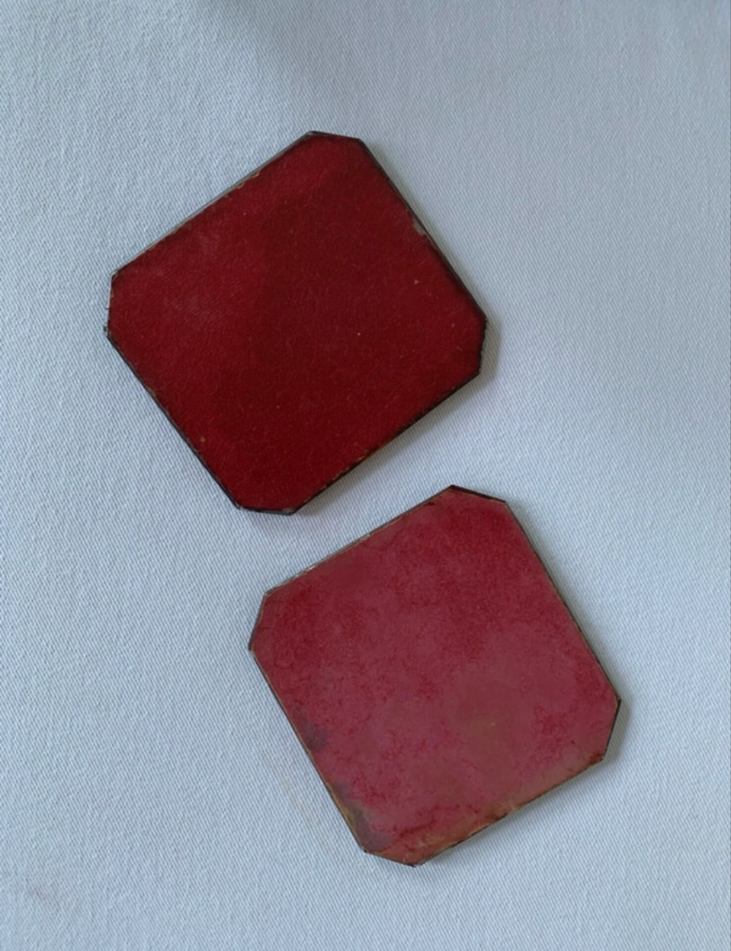 Set of two vintage bevelled mirrors