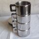 Ensemble 4 tasses et sous-tasses STo Casalinghi design en inox
