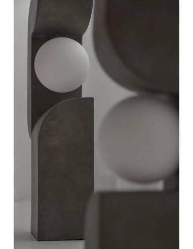 Table lamp, large model - dark gray, ceramic, contemporary work.