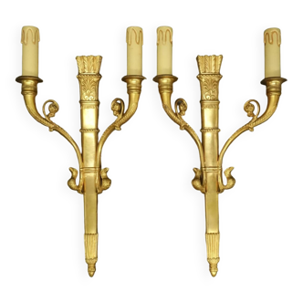 Pair of sconces with quivers and eagle heads 19th century Restoration