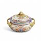 Cracked ceramic candy box with floral and gold decoration, 20th century