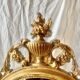 Antique oval mirror in gold leaf resin - baroque style - 73 cm