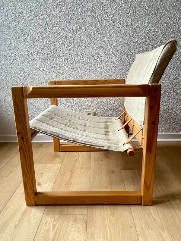 Ensemble iconique de 2 fauteuils safari par karin mobring et leur table basse – design ikea vintage en pin massif, vintage