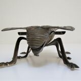 Zoomorphic ashtray fly metal patinated vintage