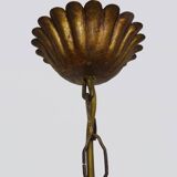 Vintage Maison Masca wheat ear chandelier in aged metal from the 70s