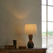 Terracotta table lamp, Art Nouveau, L. Hjorth, Bornholm, Denmark, 1930s