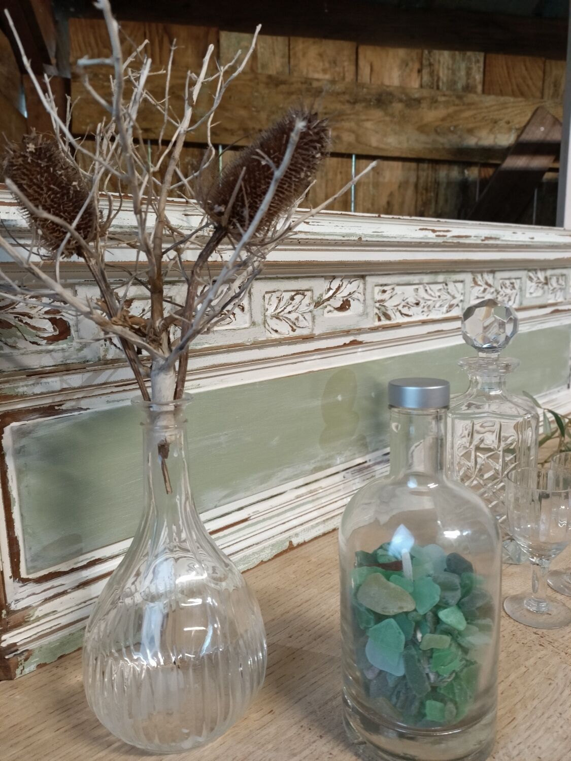 Patinated buffet service