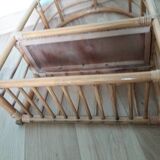 Rattan and wicker wall or floor shelf