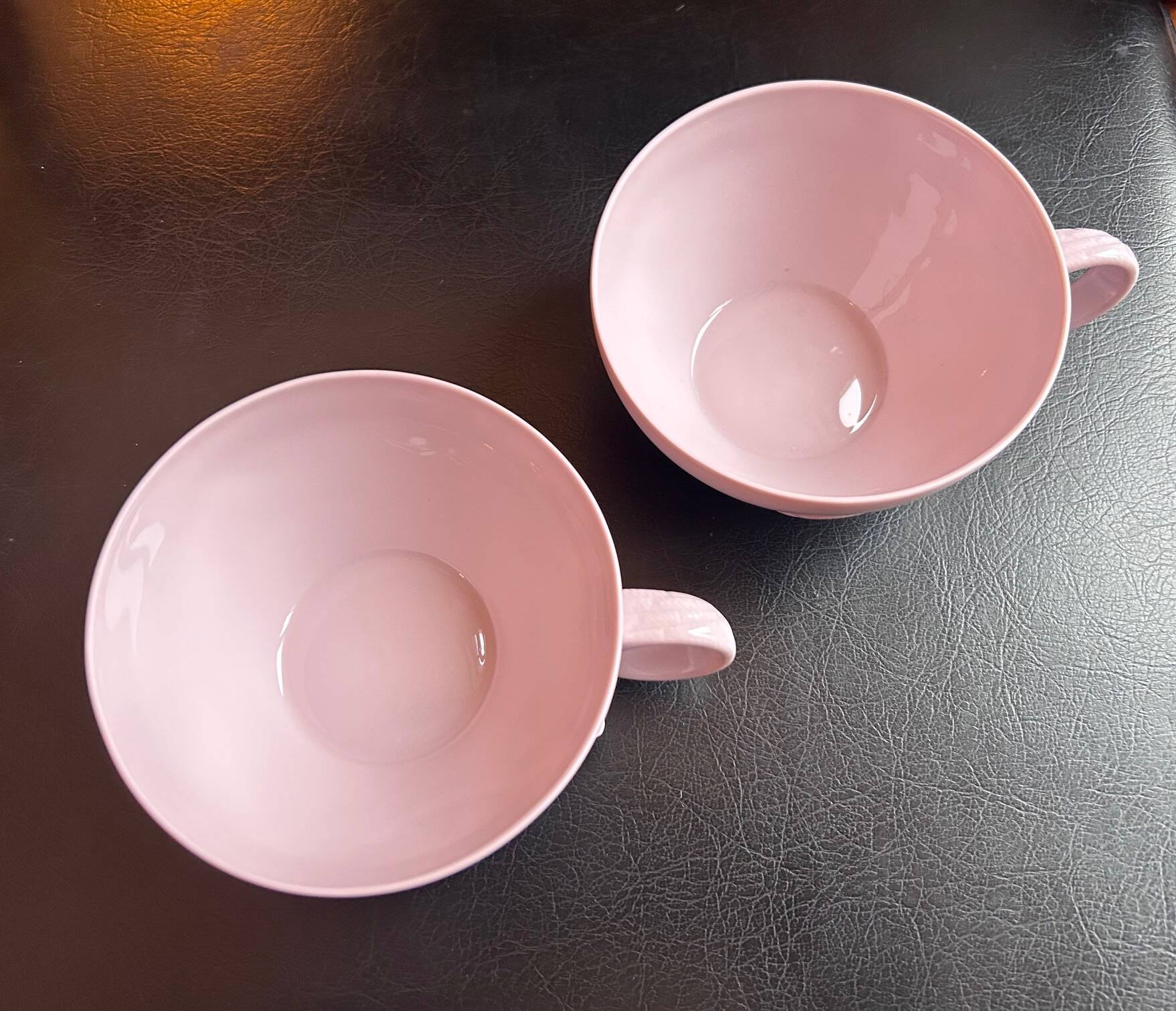 Two pink haviland porcelain teacups