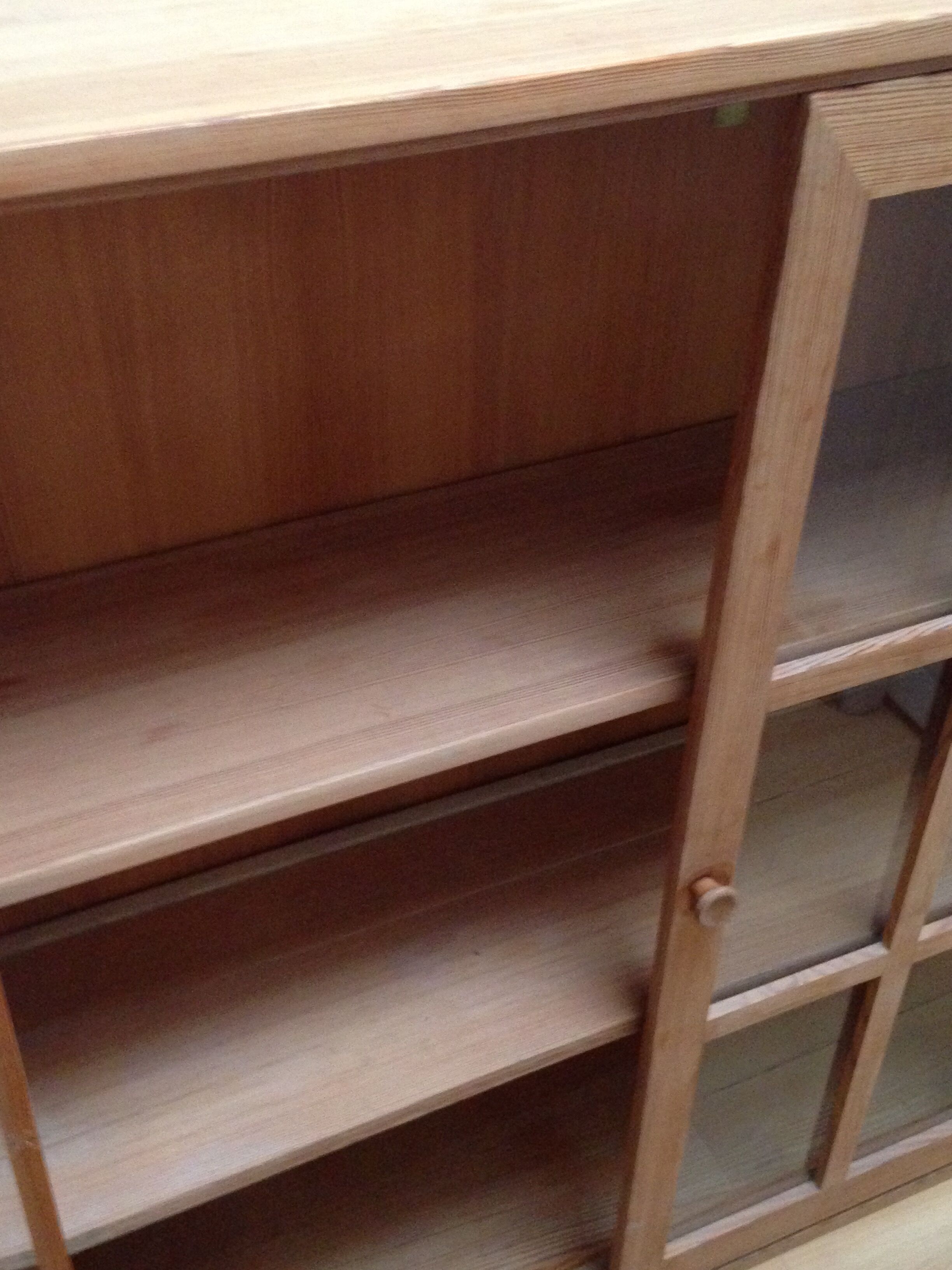 Showcase in raw wood