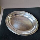 Oval silver-plated metal dish