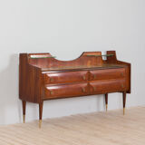 Mid century Italian credenza sideboard in walnut, 1950