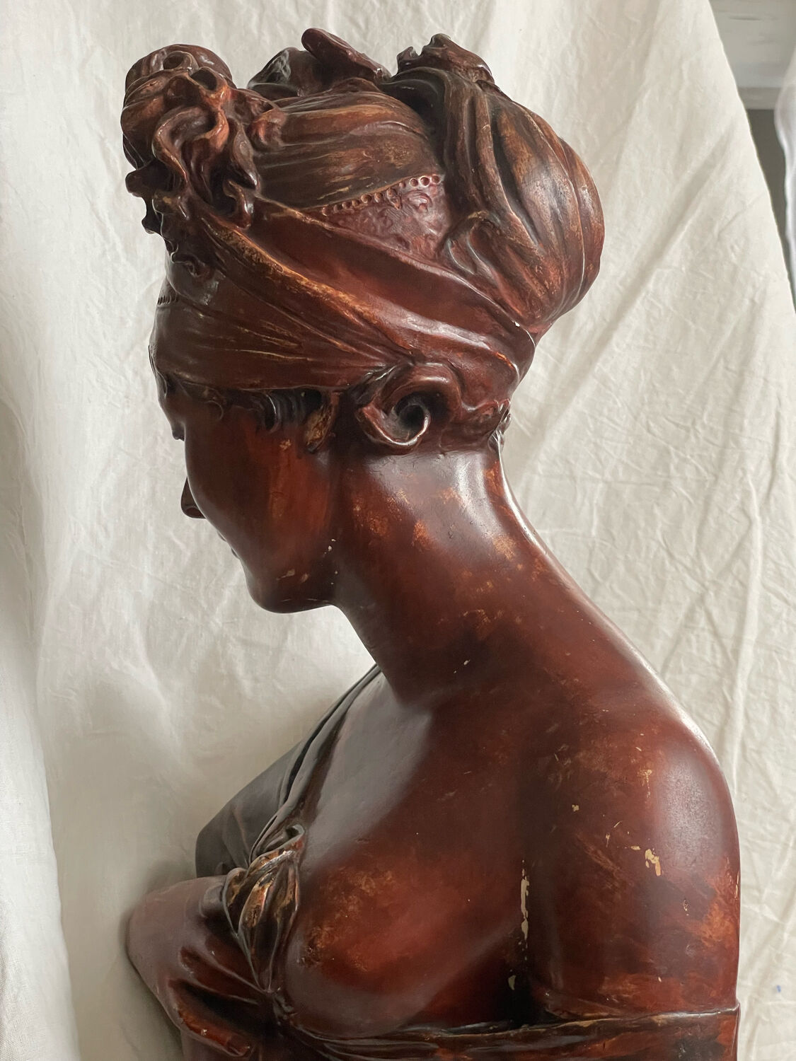 Bust of the Recamier in painted plaster