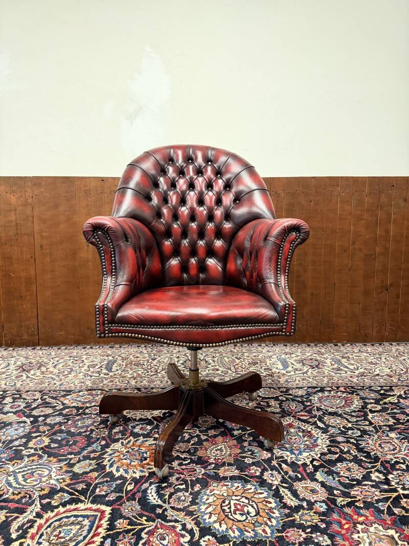 English Springvale Chesterfield Office Chair Oxlbood