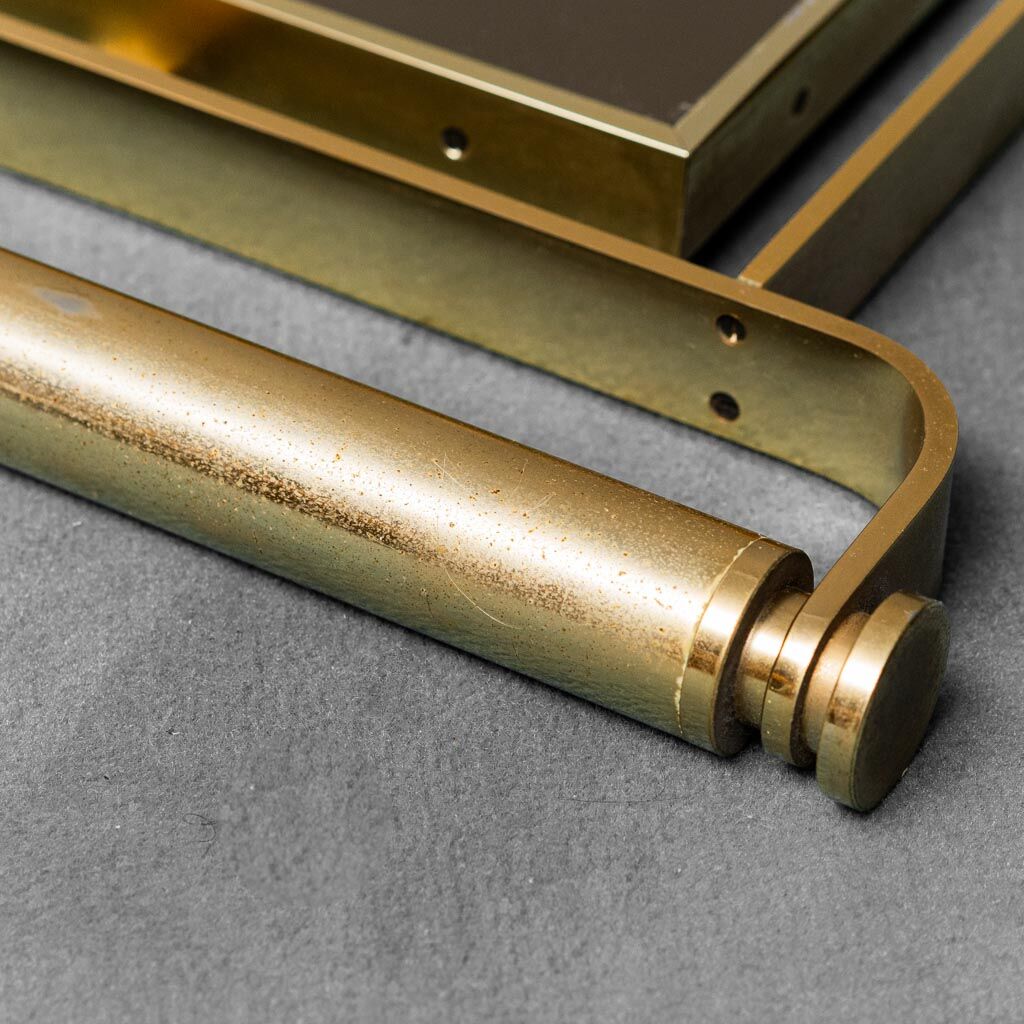 Wall mirror smoked glass brass metal vintage modern