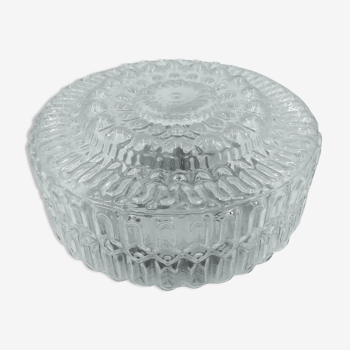 Plafonnier en verre moulé en relief