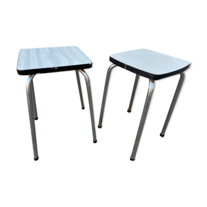 Paire de tabourets formica
