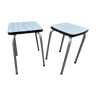 Pair of mismatched formica stools