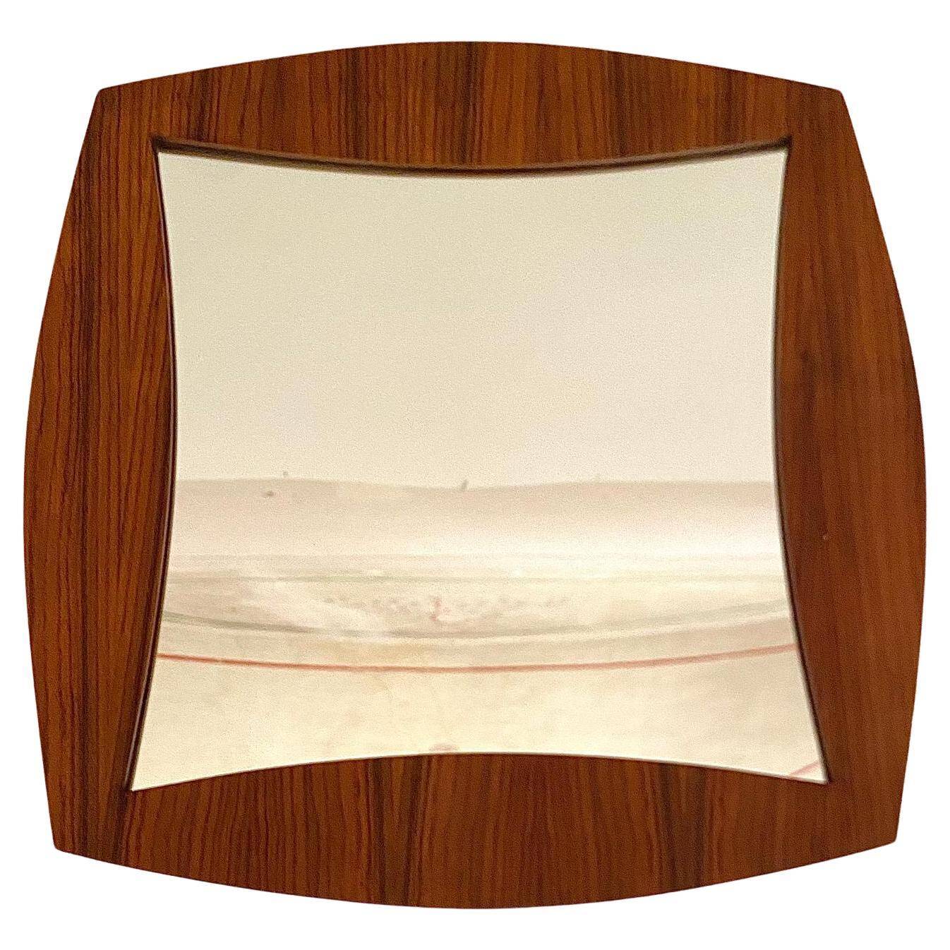 Midcentury Modern Rosewood Square Mirror, Campo & Graffi Italy, 1960
