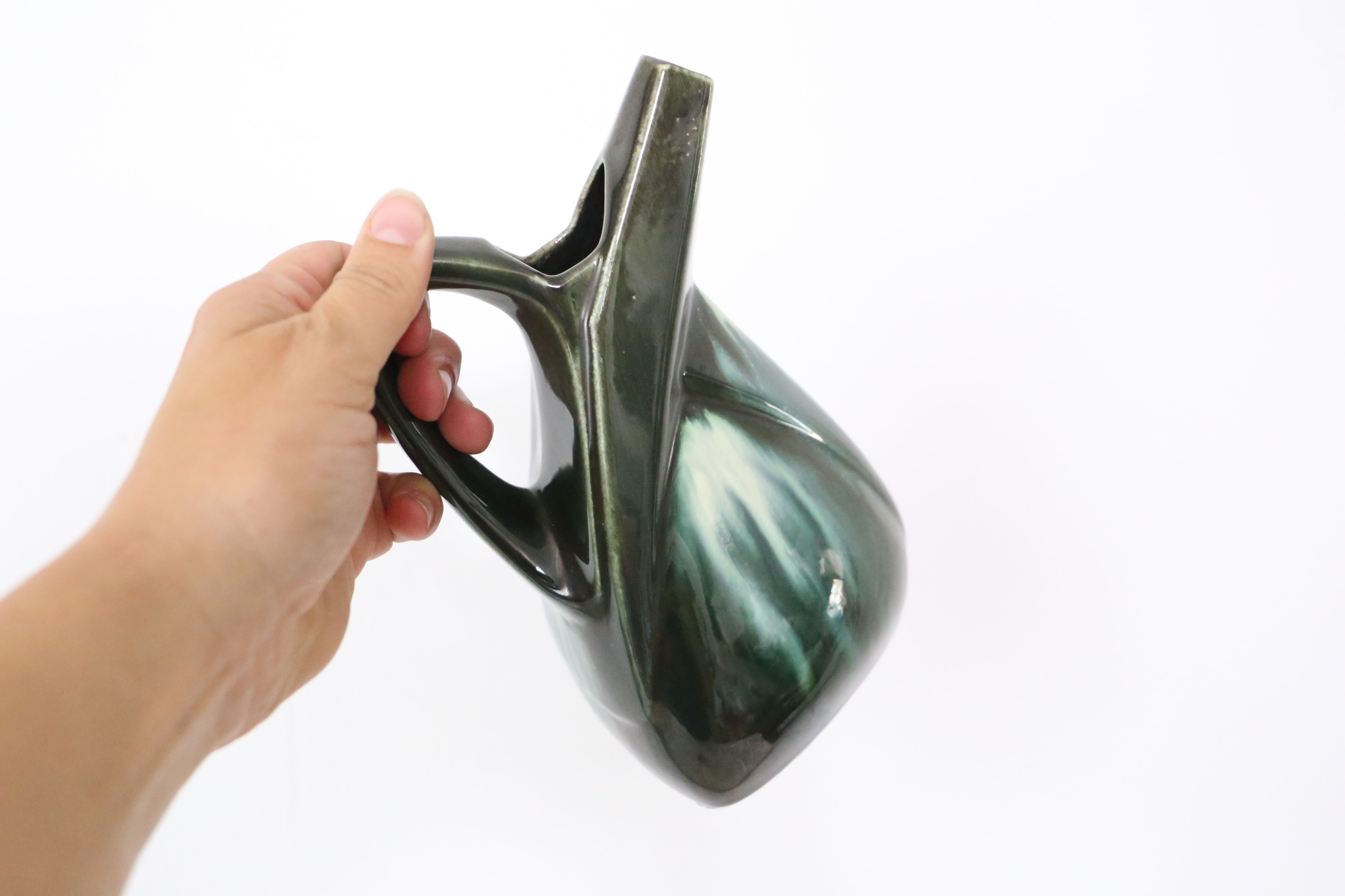 Ceramic jug, cubic shape, vintage