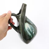 Cruche en céramique, forme cubique, vintage