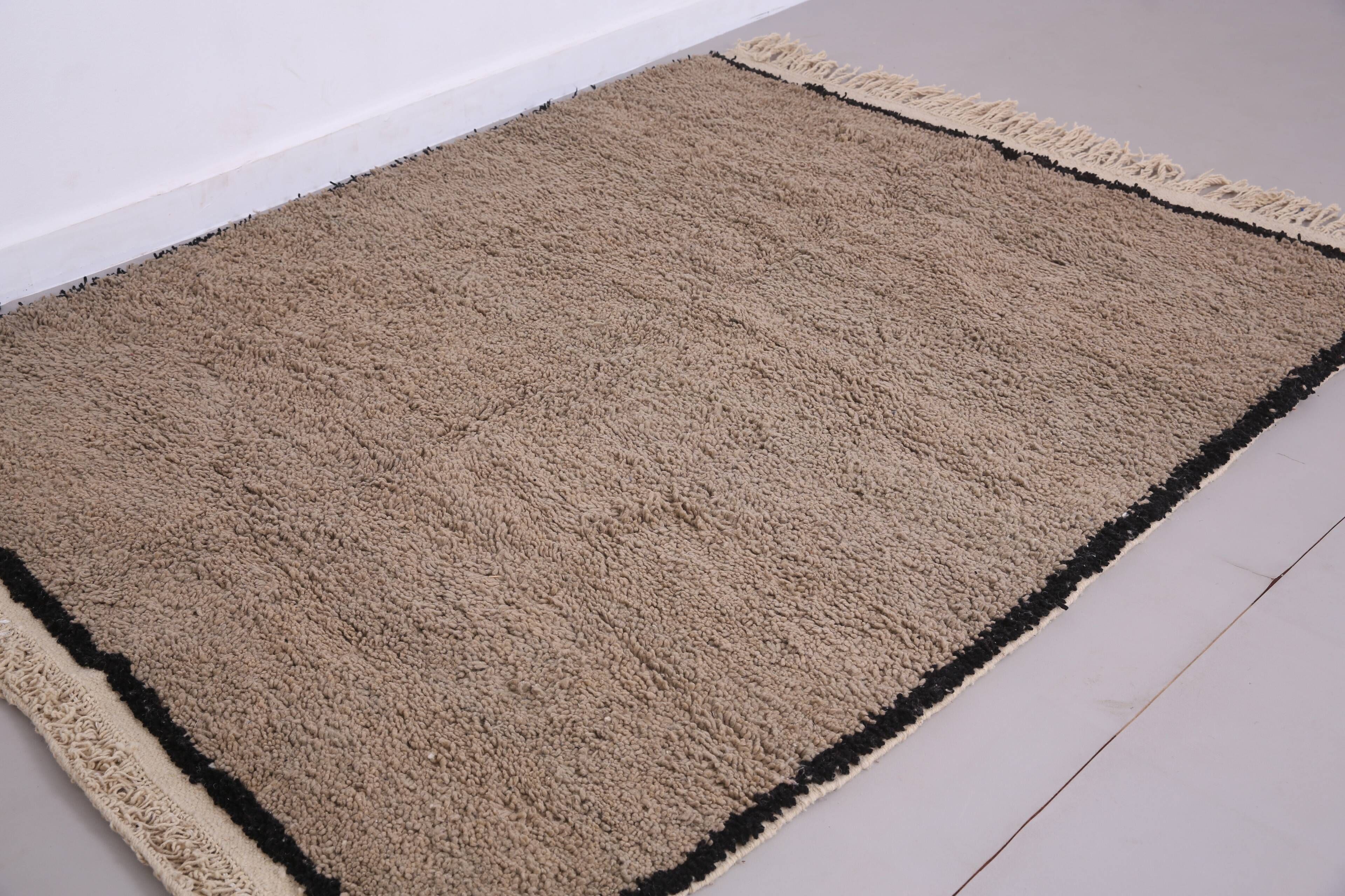 Taupe Handmade Moroccan Rug 177 x 219 cm - Berber Wool Rug - Bohemian Style