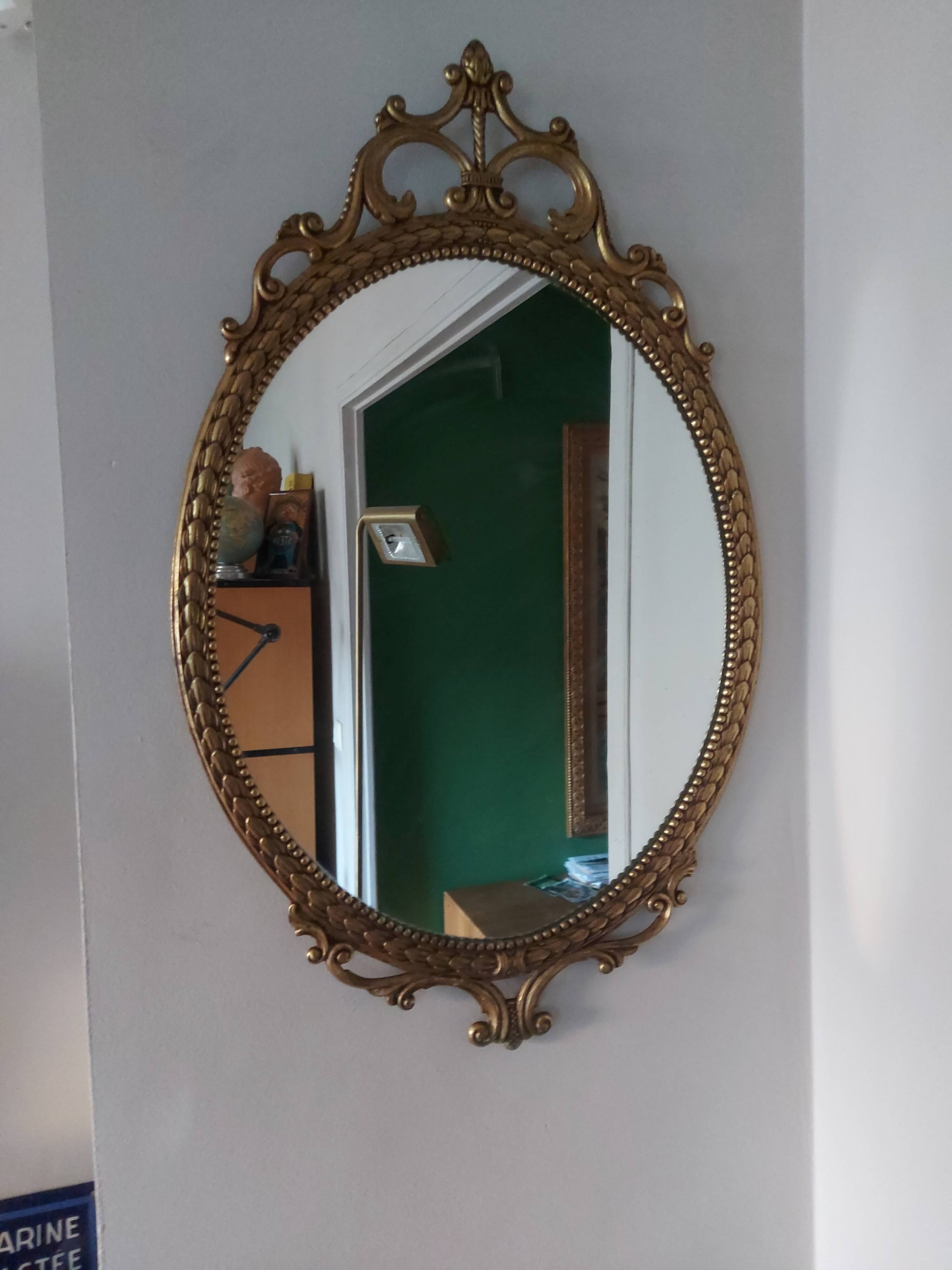 Baroque mirror in gilded brass, C.G.R