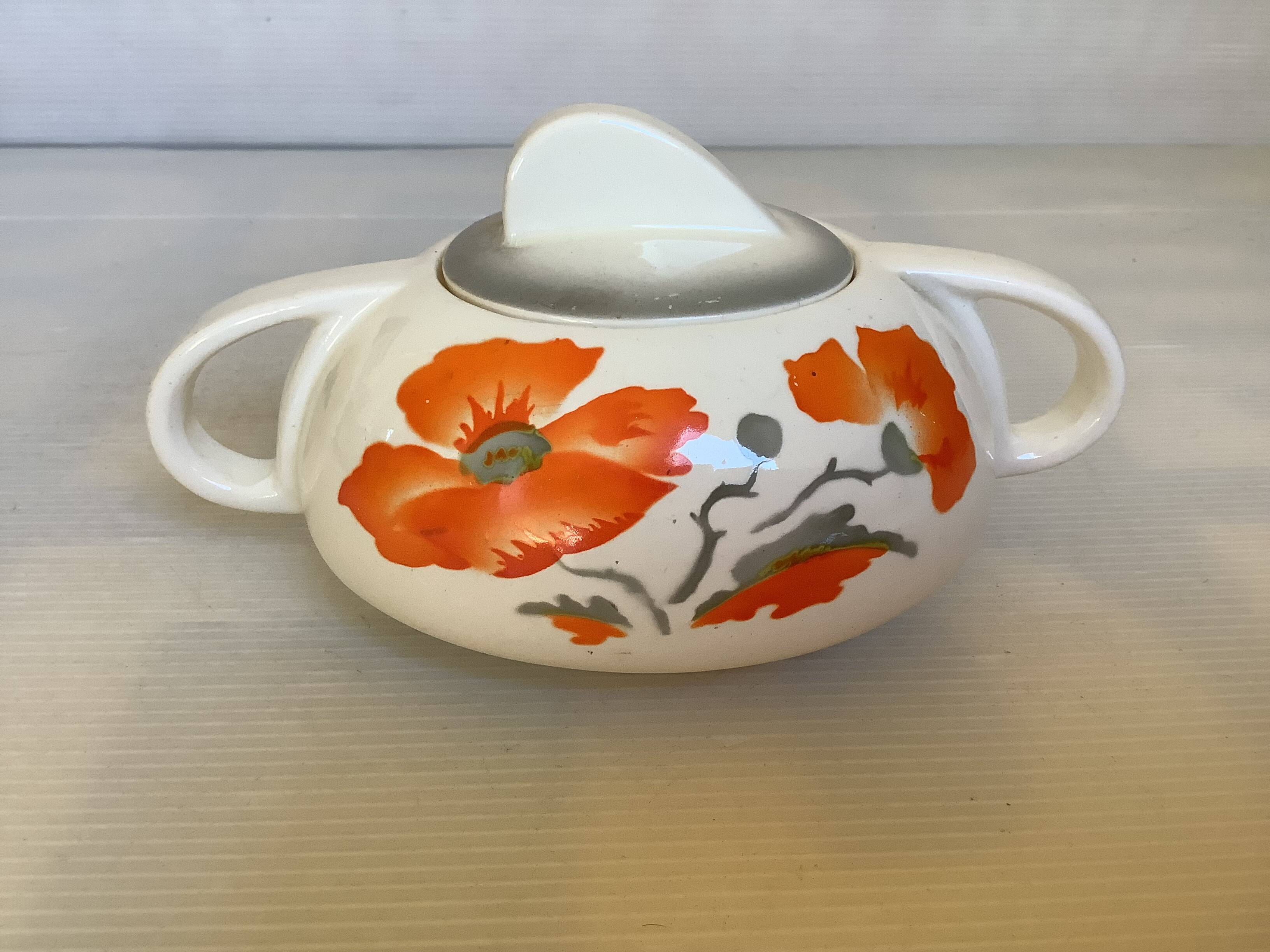 Art Deco flower sugar bowl