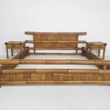 Bamboo two person bed 180 x 210 cm with night stands
