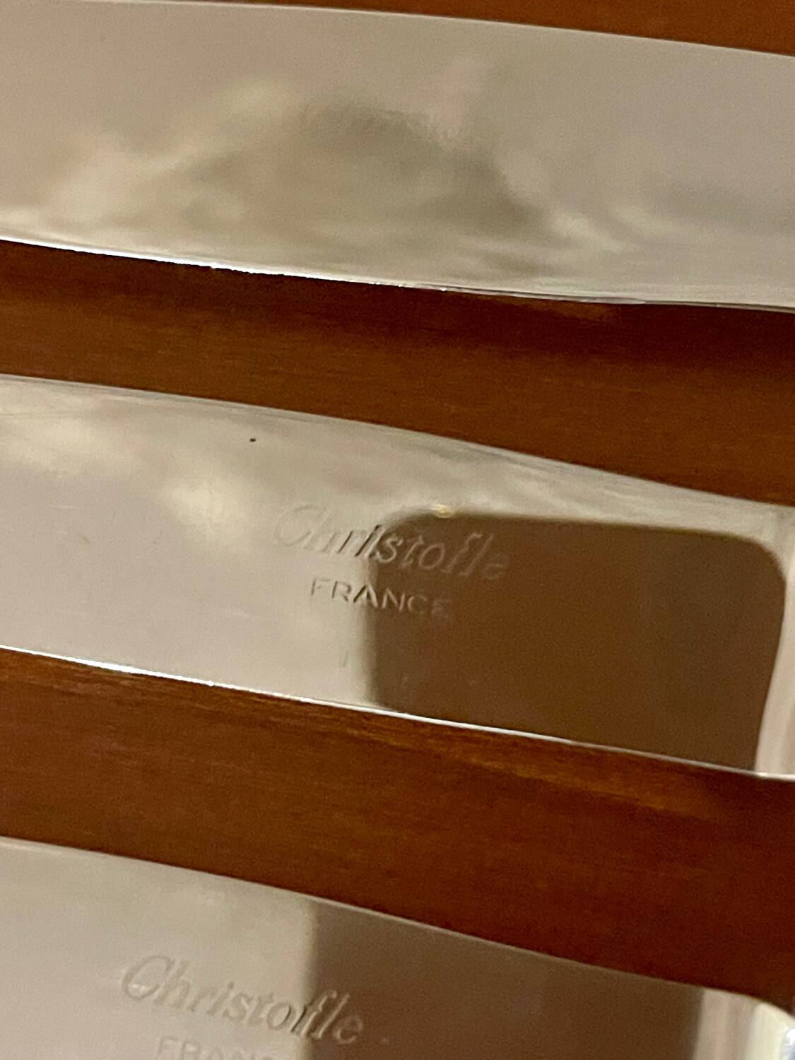 6 Christofle Cluny knives 19.5 cm for dessert, cheese, dessert, good condition