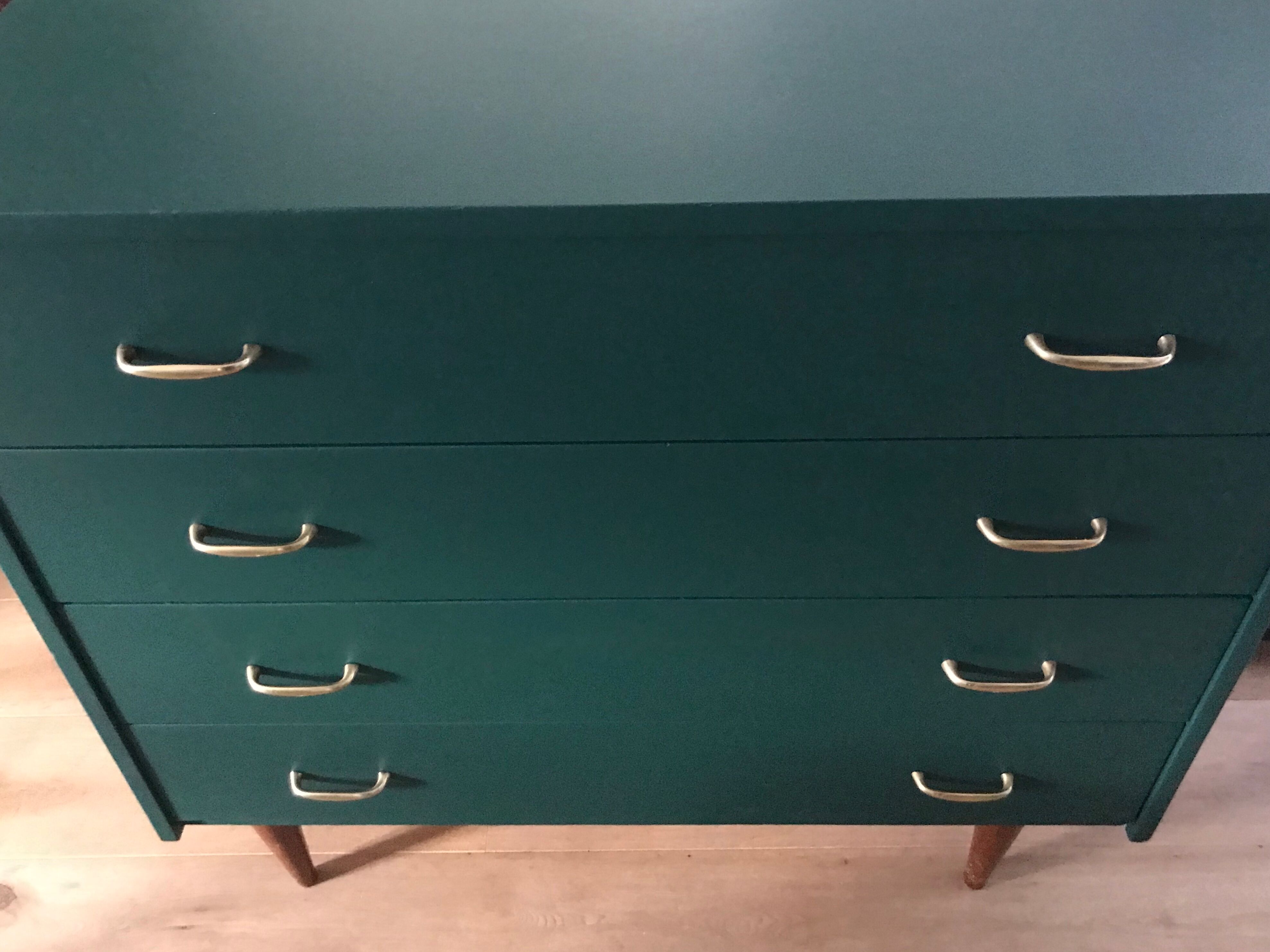 Commode vintage vert foncé