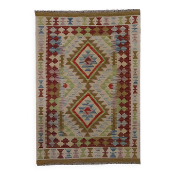 Small Geometric Zig Zag Kilim Flat Woven Wool Livingroom Rug