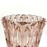 Pink crystal vase, Czech Republic, 1950s