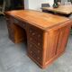 Antique desk mahogany wood vintage leather