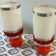 Paire de lampes de table/chevet vintage années 1970 orange.